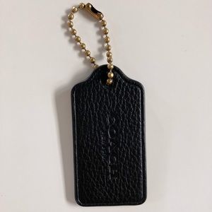 Coach Black Leather Tag Charm